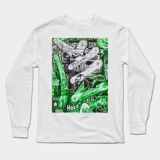 Street Art NYC Fluo Green Graffiti Long Sleeve T-Shirt